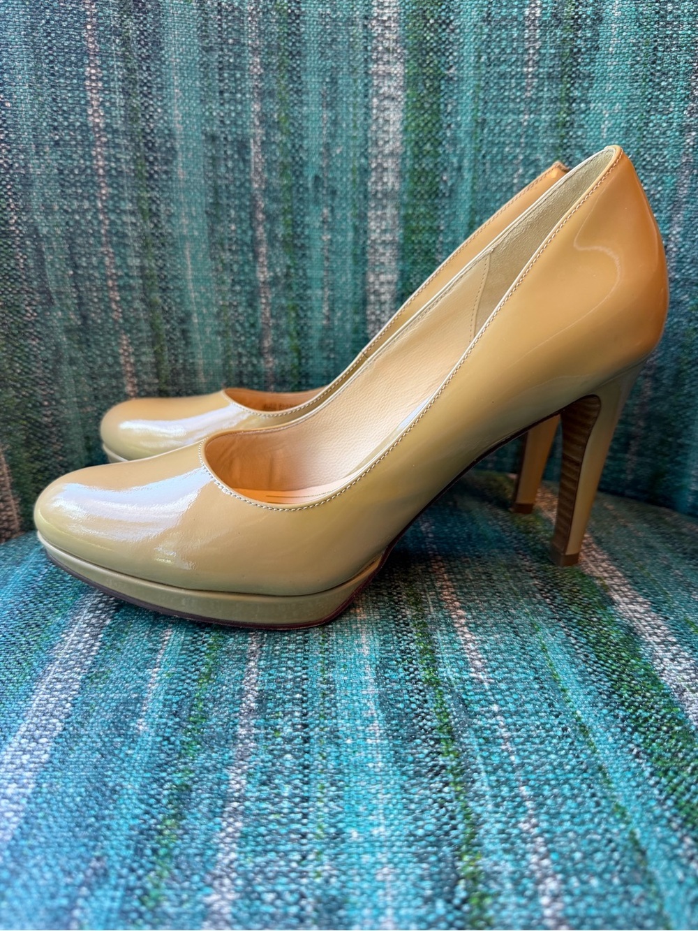 Cole Haan Leather Platform Pumps in Beige With Nike Air Branding